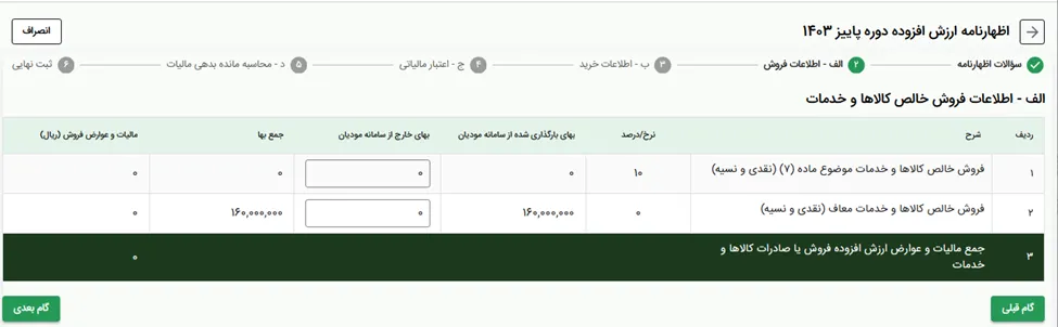 سؤالات اختصاصی خرید در اظهارنامه مالیات بر ارزش افزوده