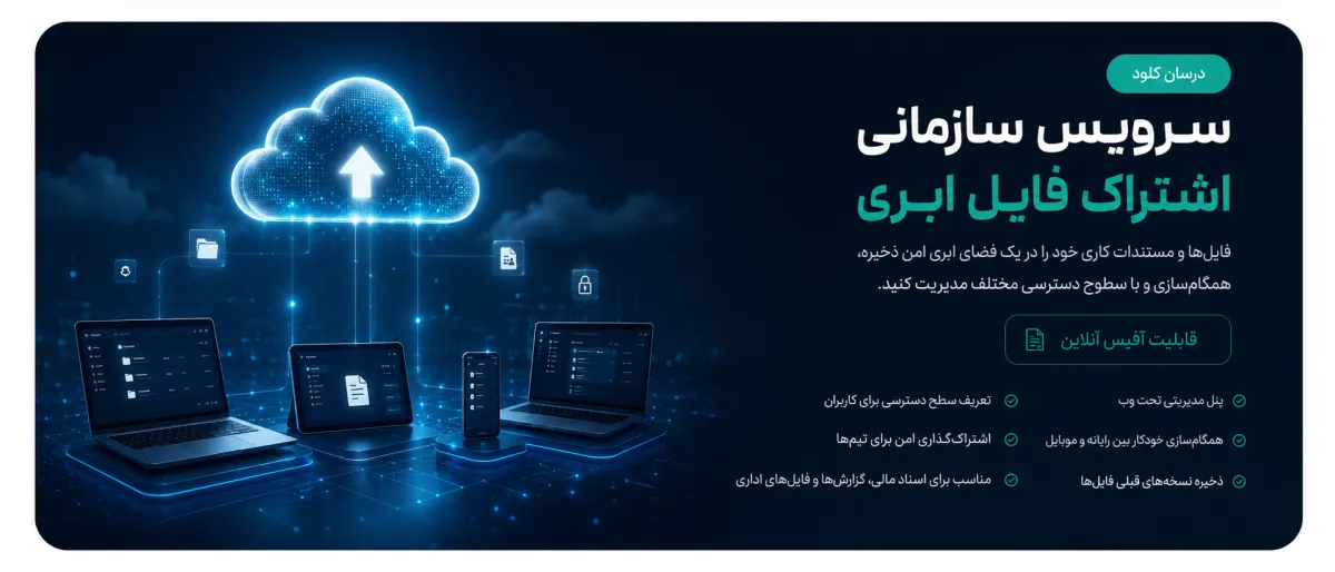 سرویس سازمانی اشتراک فایل ابری درسان کلود با قابلیت آفیس آنلاین
